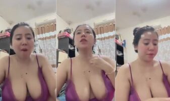 Belahan Dada Anisa Tobrut Lingerie Ungu Instagram